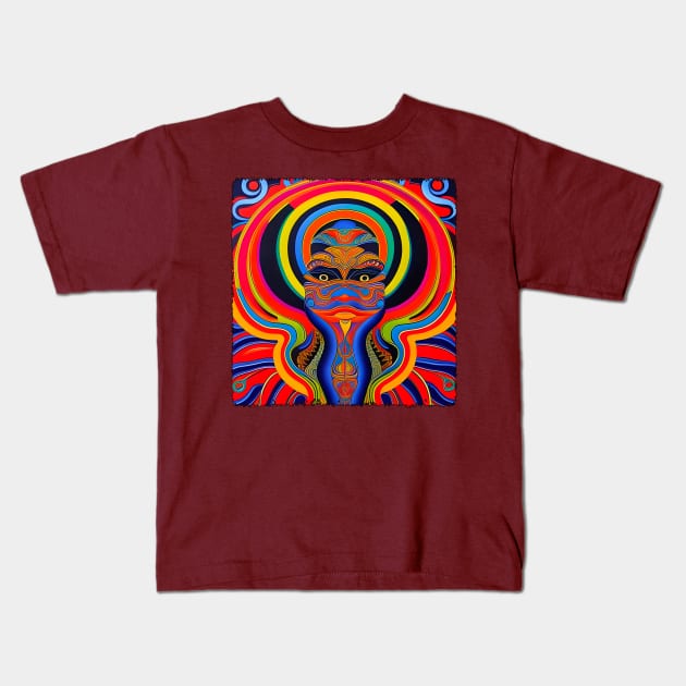 New World Gods (10) - Mesoamerican Inspired Psychedelic Art Kids T-Shirt by TheThirdEye